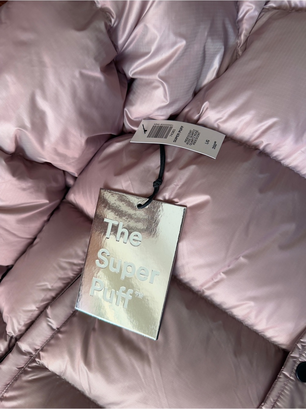 Aritzia TNA Super Puff Long Iridescent Rose Quartz Pink - Picture 6 of 7